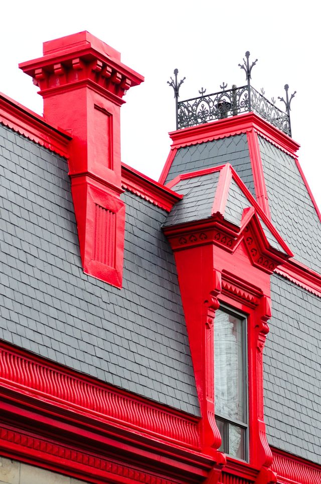 colored roofs of houses montreal