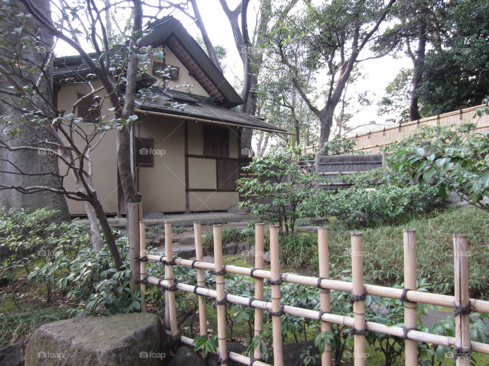 Asakusa Kannon. Sensoji Buddhist Temple and Gardens. Tokyo, Japan.  Priest's Houses