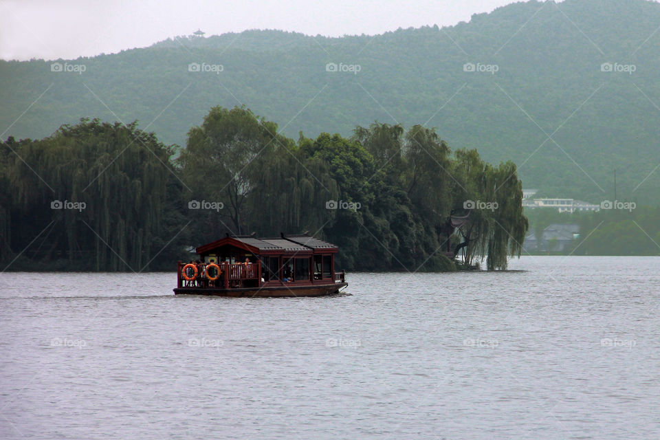 A boat in hangzhou china