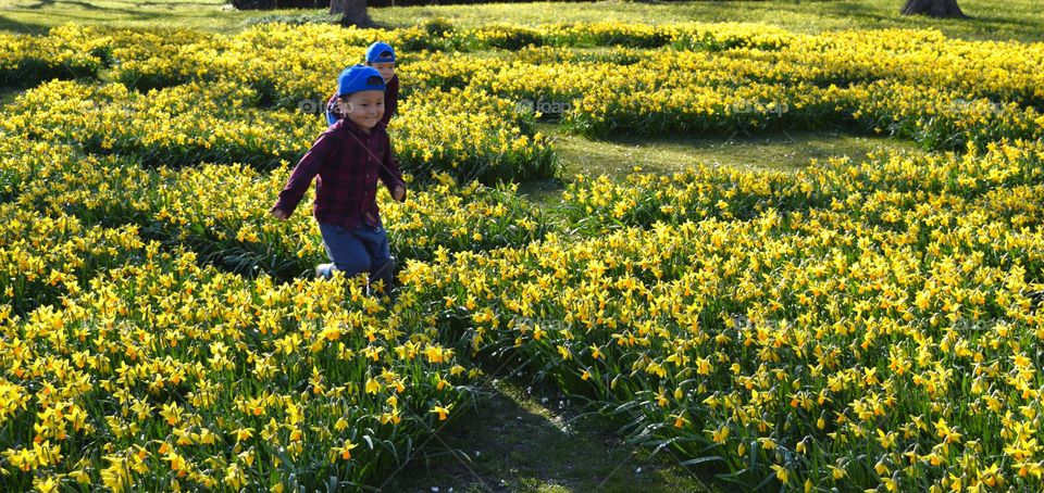 Children Enjoy Spring