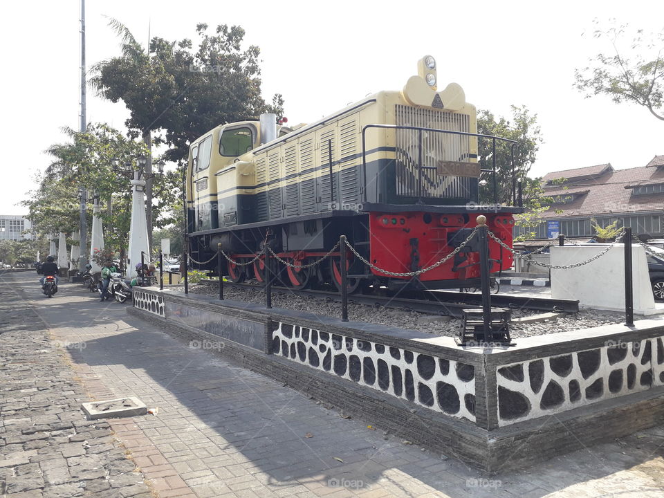 The Locomotive Monument is on display at Semarang Tawang Train Station, Semarang, Indonesia