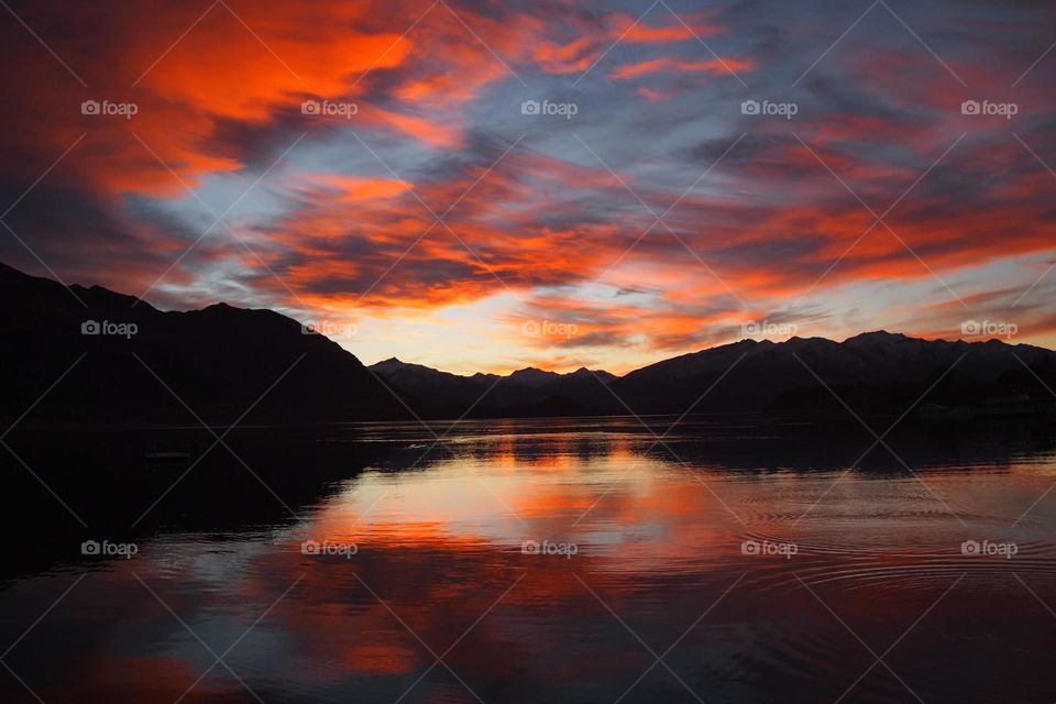 Sunset at Lake Wanaka, New Zealand