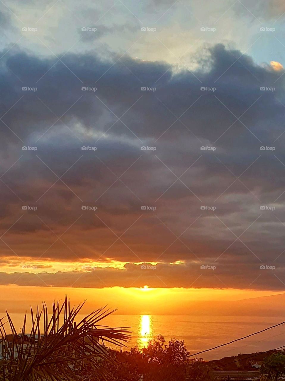 clouds and sunset -colourful- at the sea