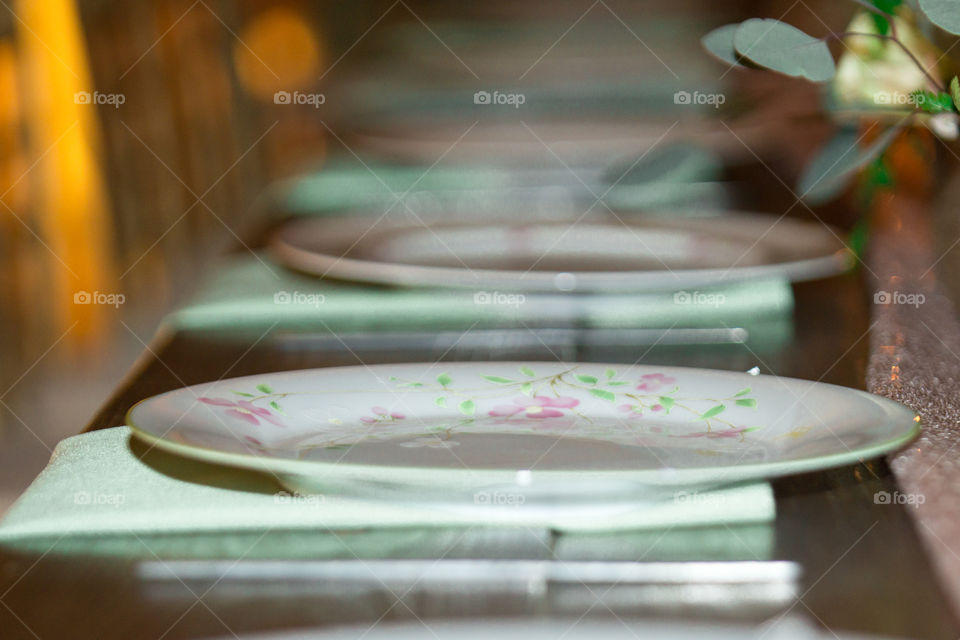 Tiel Fancy Plates Table Setting at Wedding reception