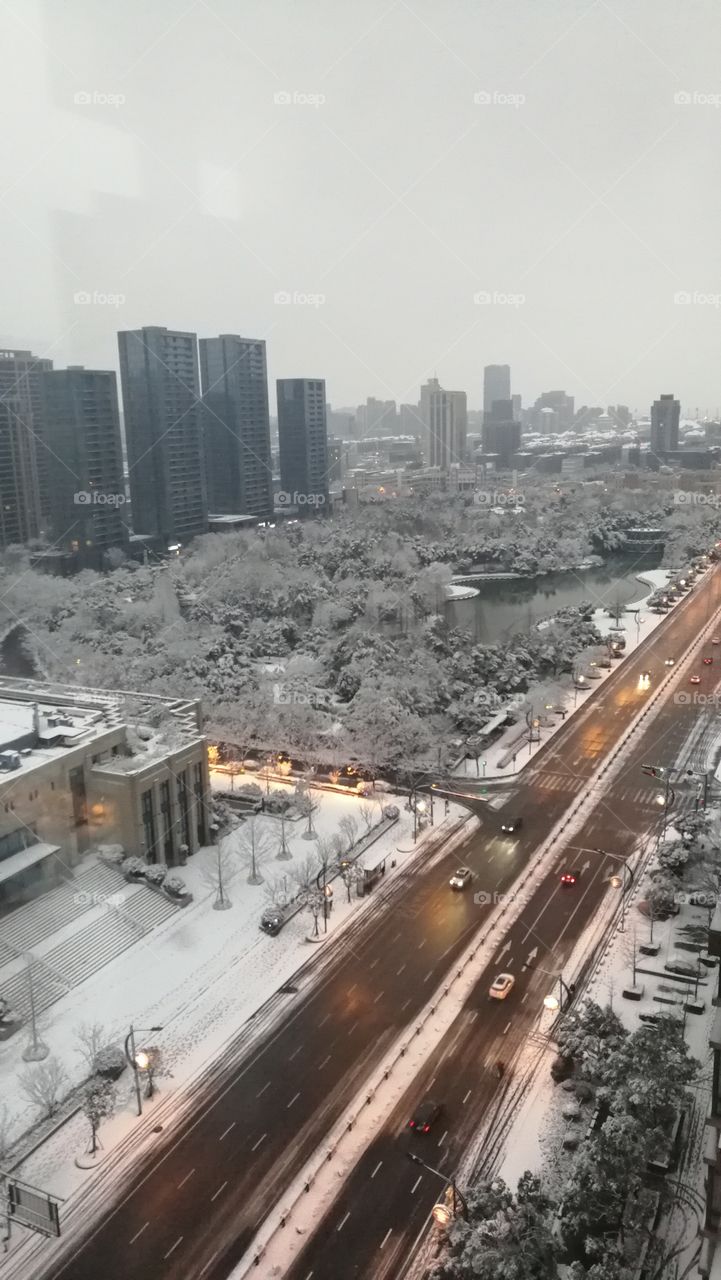 A new city in China in winter