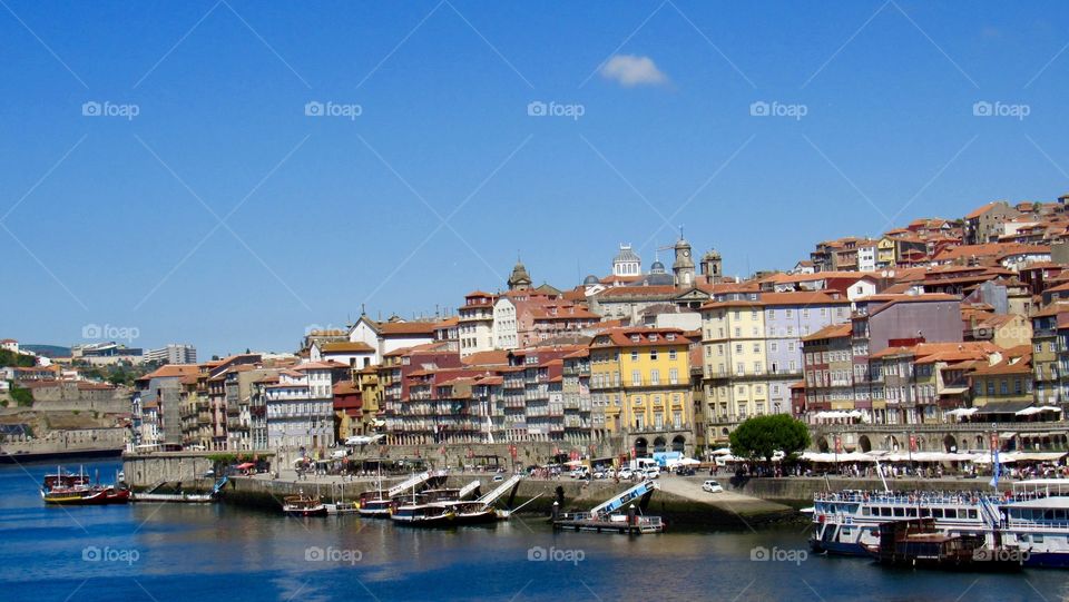 View of the river Douro dividing Porto and Vila Nova de Gaia - Portugal