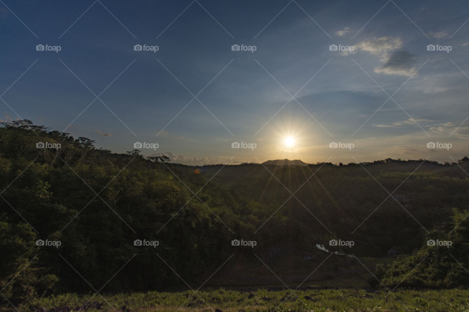 sunset at the mountain