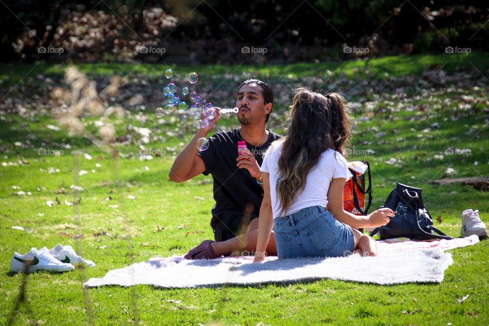 Lovely picnic in a park