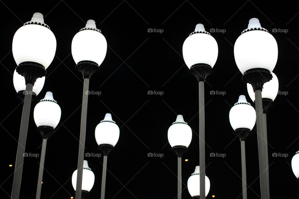 Lanterns, Light, Night, Lamp Street, Lantern City, Reflection, Glare, White, Black and White, City