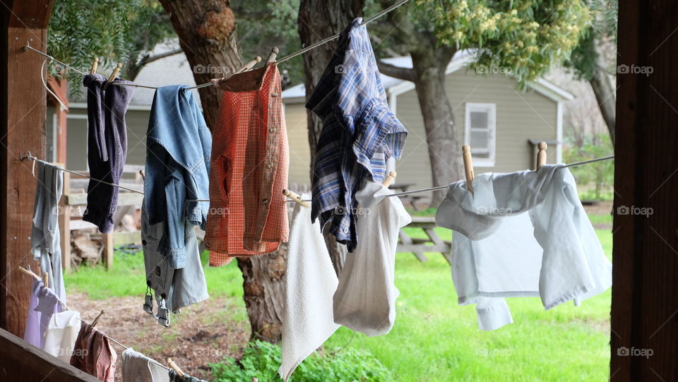 Laundry drying in the neighborhood