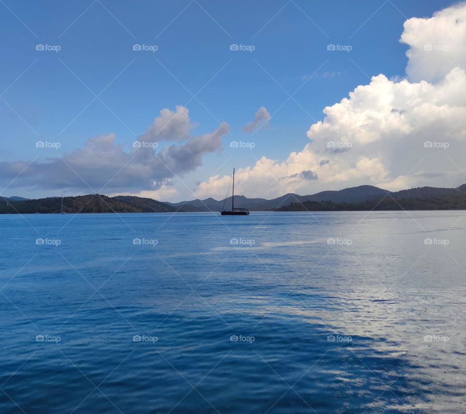 Beautiful sky line with innocent clouds