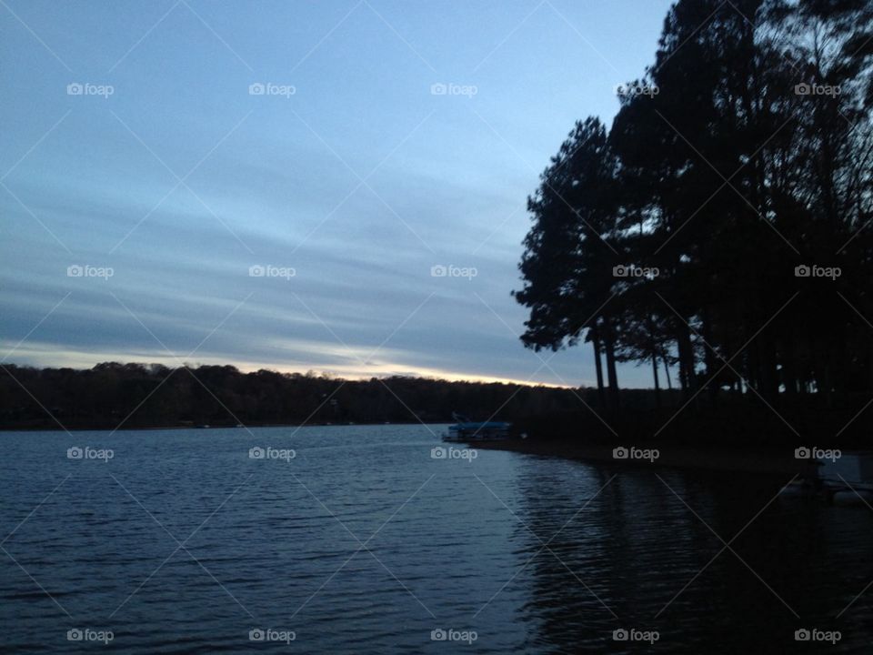 Cold lake at Sunset 