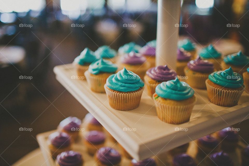 Brightly colored cupcakes