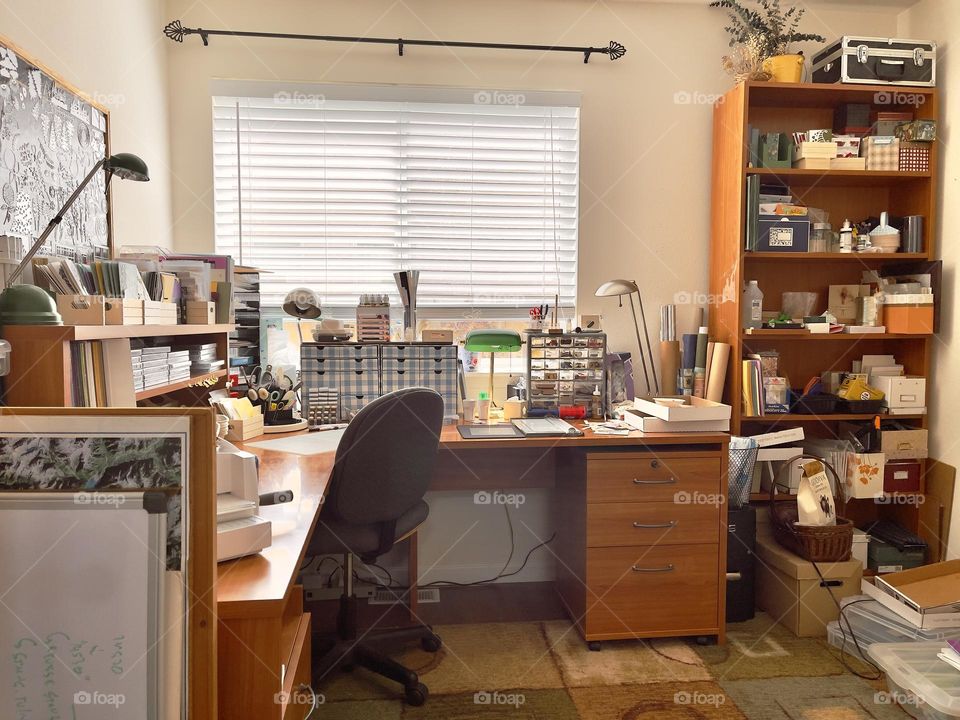 Hobby room with art supplies 