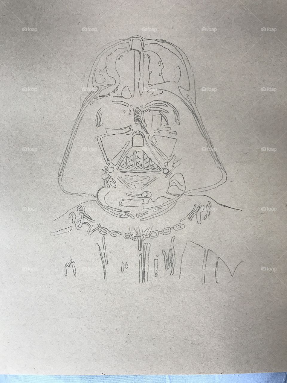 Beginning of Darth Vader drawing 