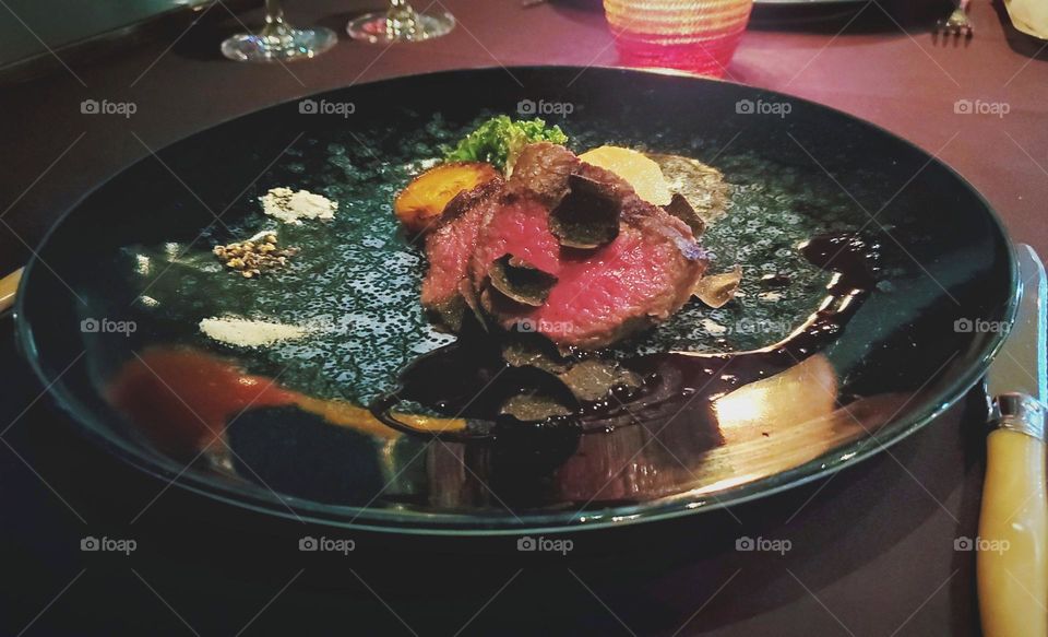 wagyu beef with some truffles