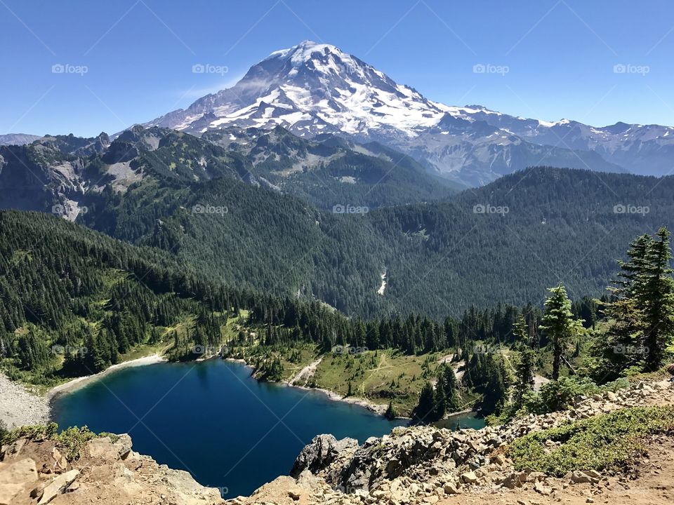 Mount Rainier from Tolmie Peak Trail