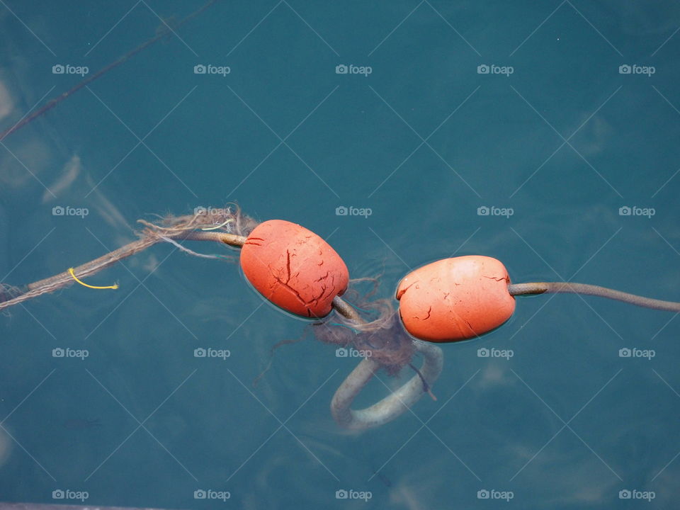 buoys floating in the sea