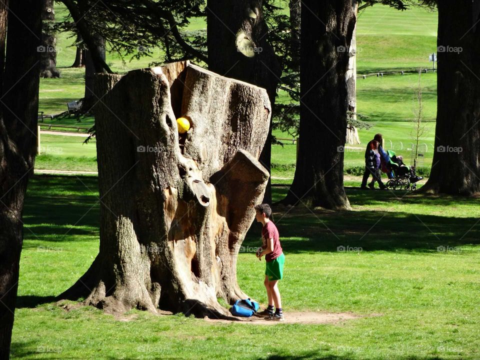 Boy playing in the park