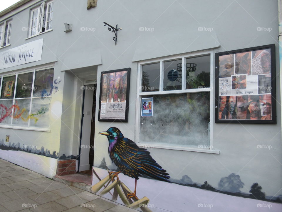 Tattoo shop at Glastonbury