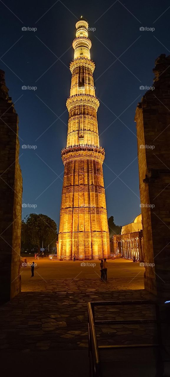 The Qutb Minar, also spelled Qutub Minar and Qutab Minar, is a minaret and "victory tower" that forms part of the Qutb complex, which lies at the site of Delhi’s oldest fortified city, Lal Kot, founded by the Tomar Rajputs. UNESCO World Heritage site