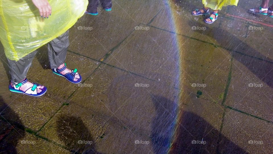 Rainbow on ground. Rainbow in maid of the mist Niagara. 