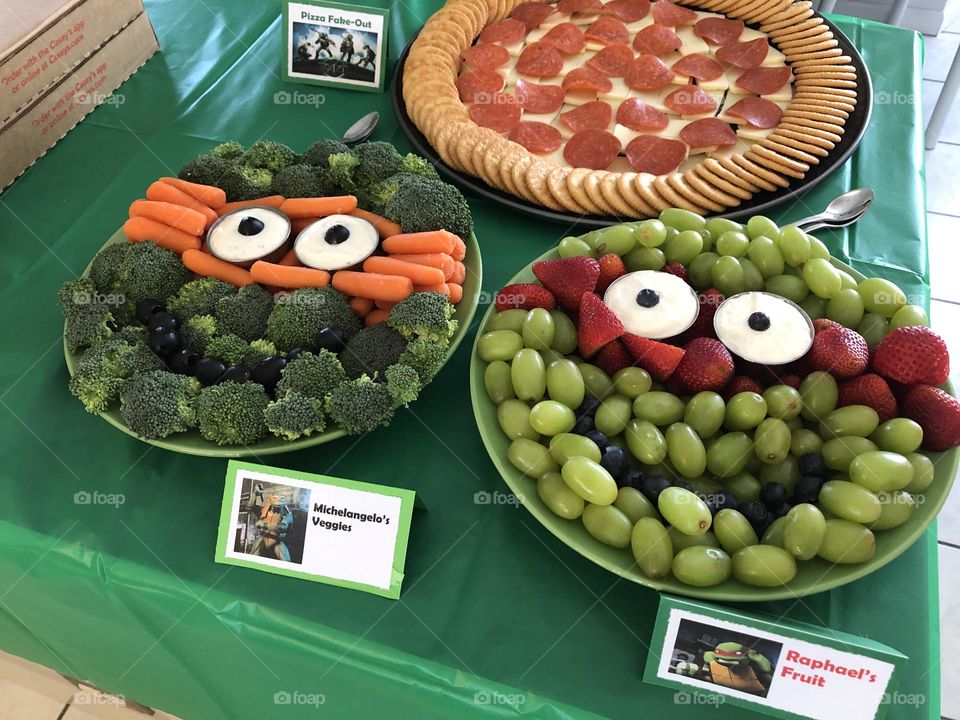 TMNT themed birthday party food