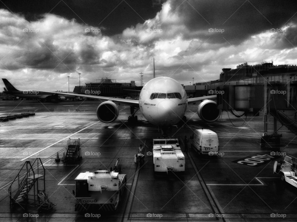 Leaving. Taken on a business trip to Dublin. Weather wasn't great and the thought of getting on this Emirates flight tempted!