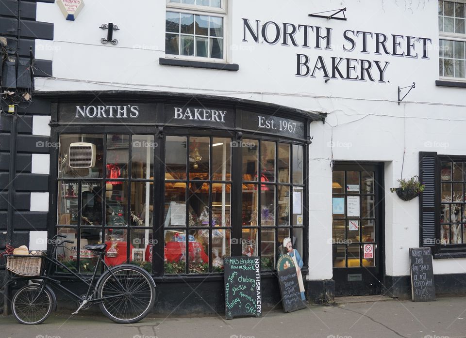 Bay fronted shop window ... bakery ... England