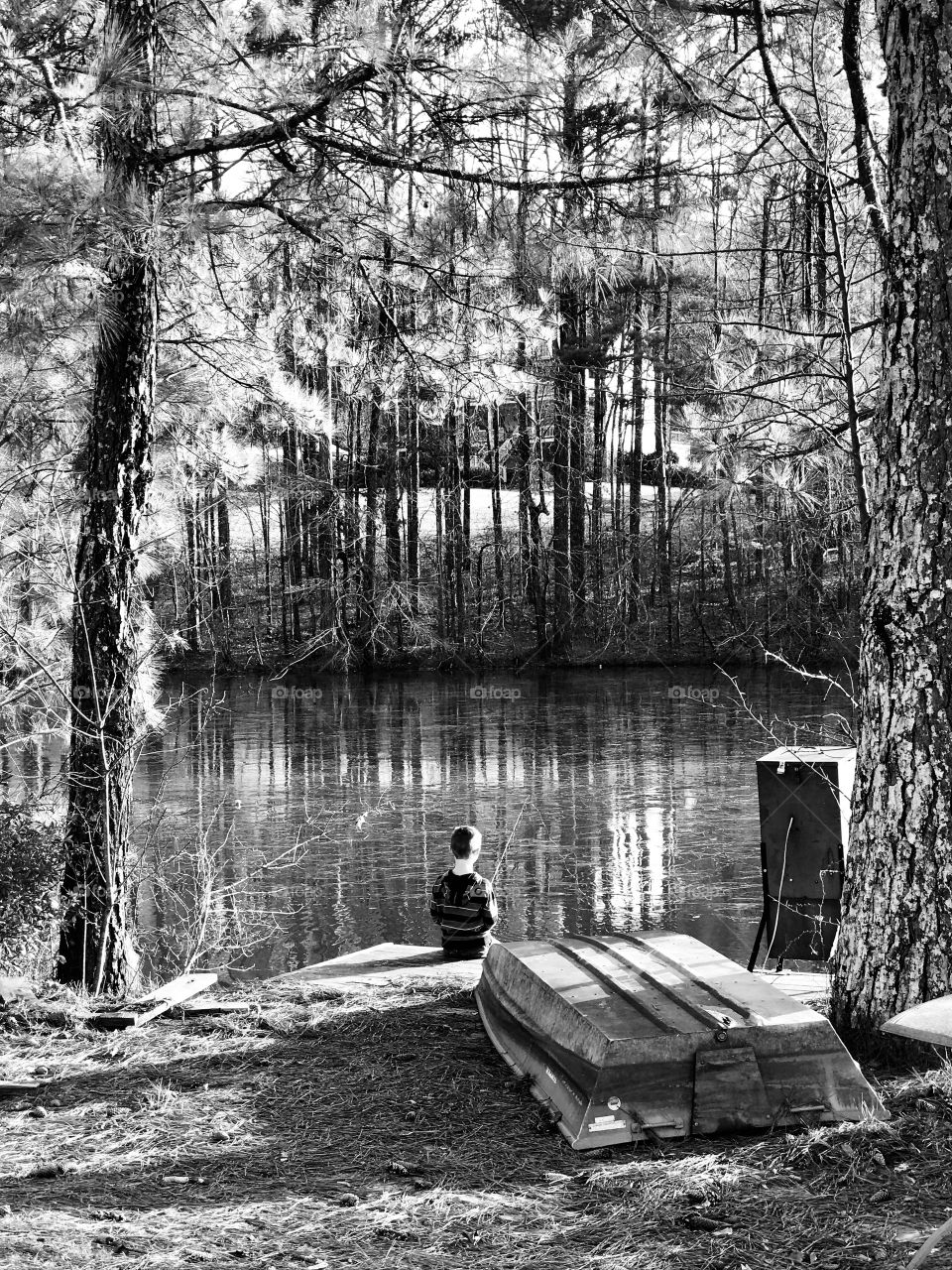 Fishing for Serenity - Black and White