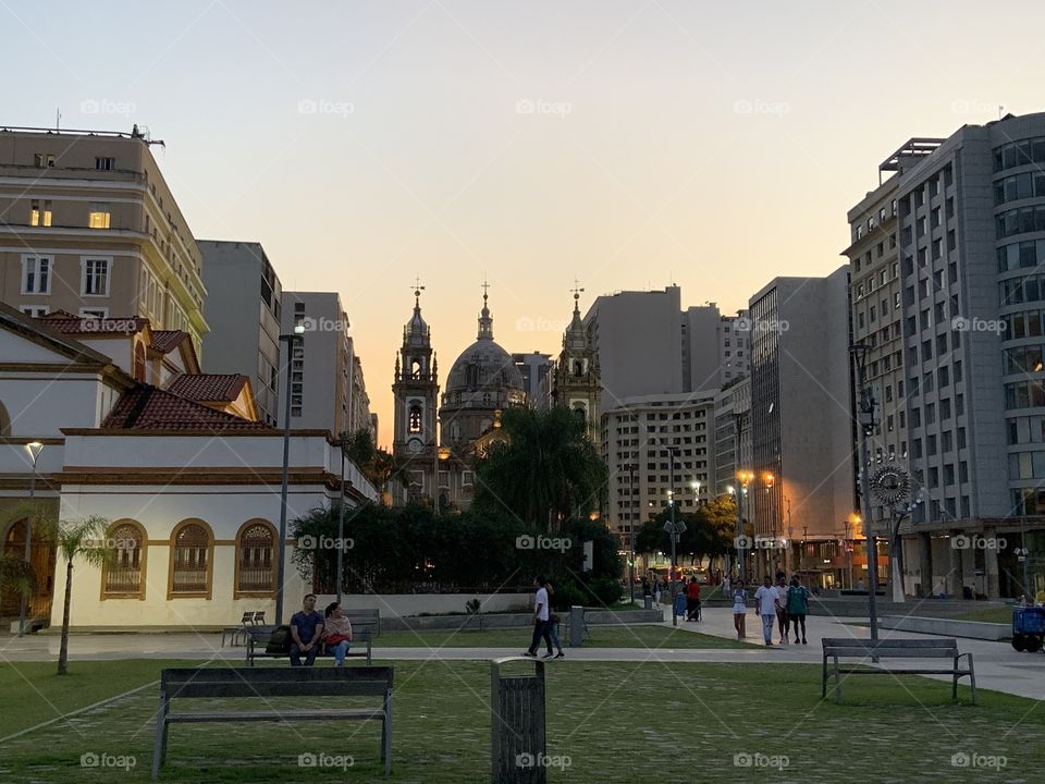 Rio de Janeiro at sunset light. 
