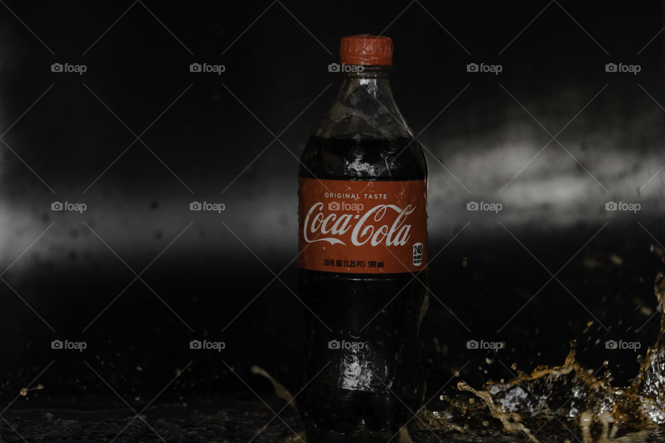 Coca Cola splash product photography 