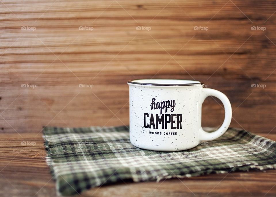 Happy Camper. Enjoying coffee out of this fun mug at Woods Coffee in Bellingham, WA