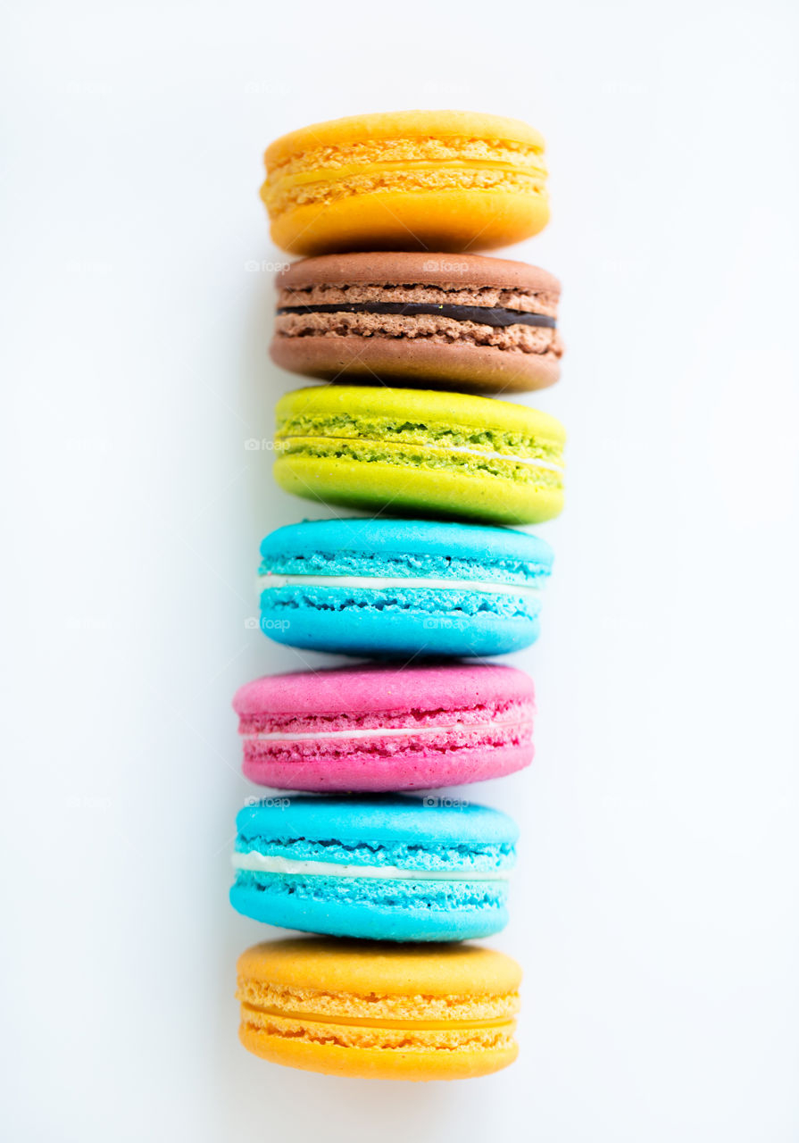 Tasty colorful macaroons