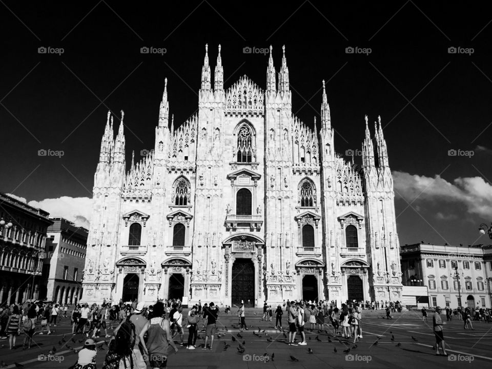 Duomo Cathedral of Milan, Italy. ( Frontal view) 