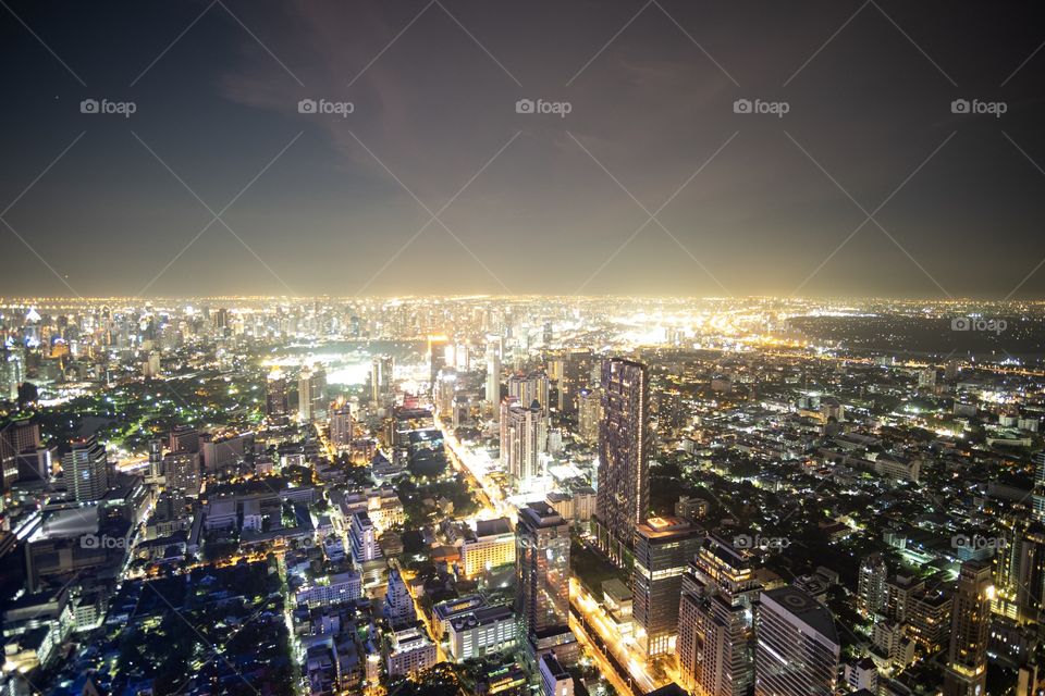 Beautiful night light over Bangkok