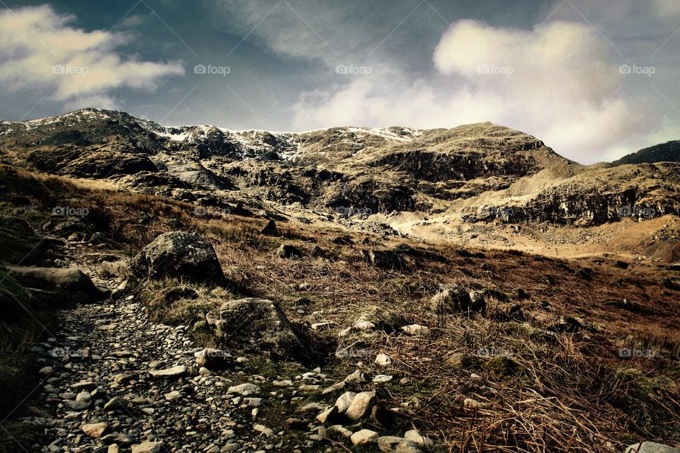 Old man of Coniston Mountain in the Lake District UK