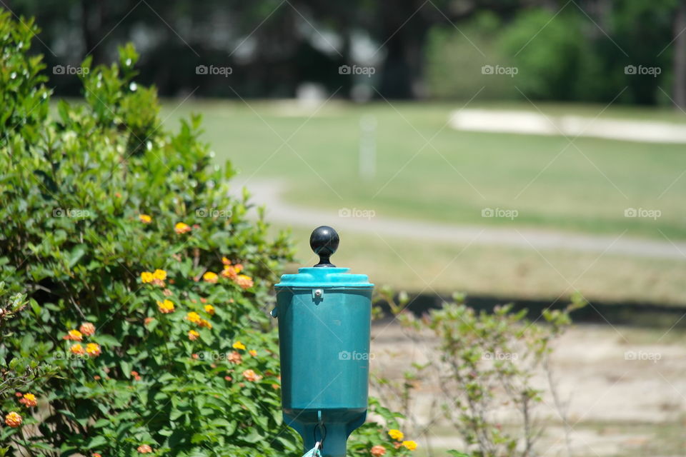 Ball cleaner on golf course 