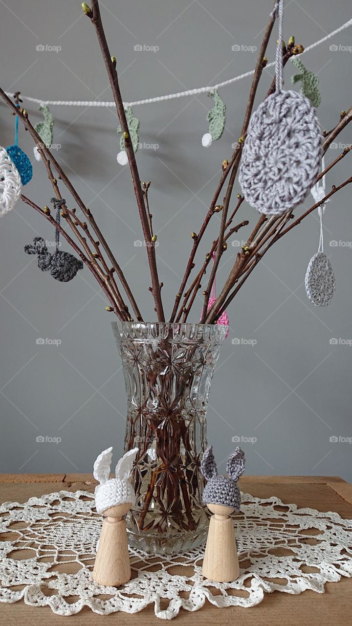 Easter branches in a vase