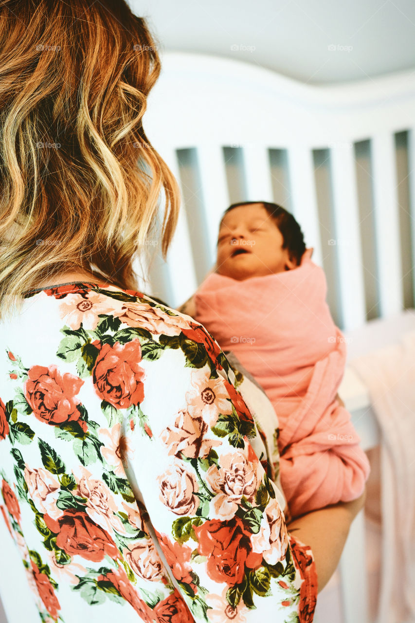 Newborn with mommy