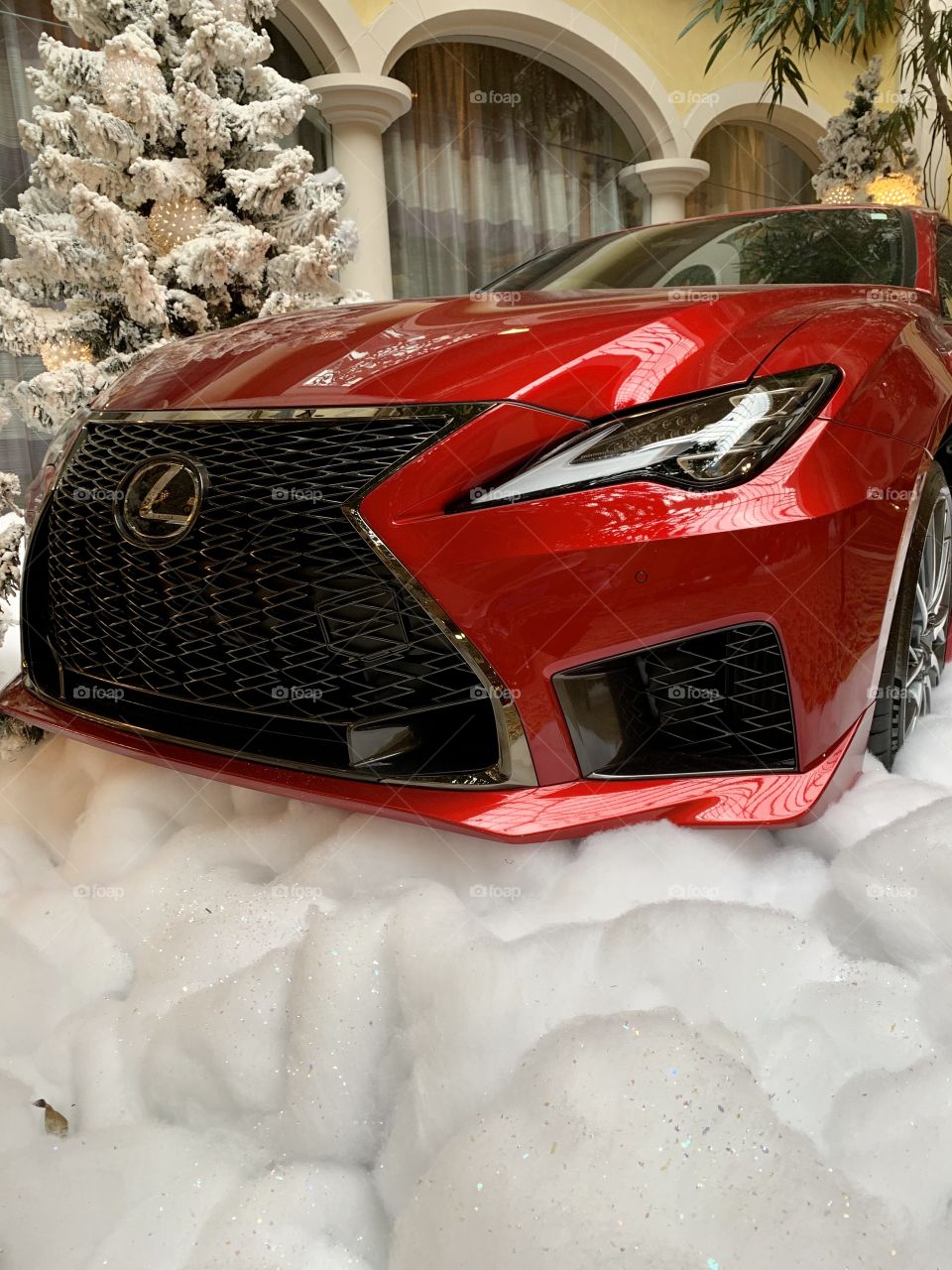 Shiny, new, red Lexus F model 