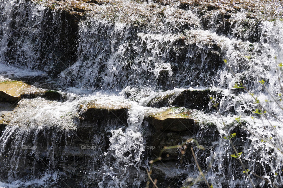 Foamy waterfall