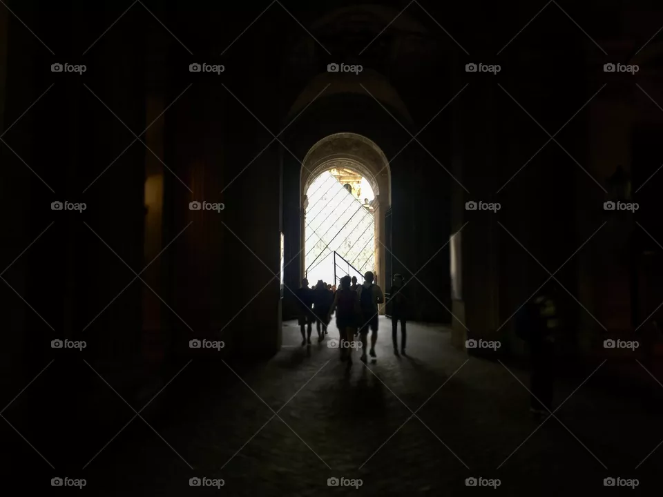 The arched entrance 