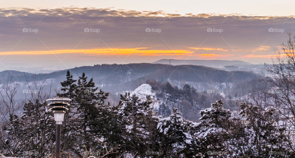 Nature landscape during sunset