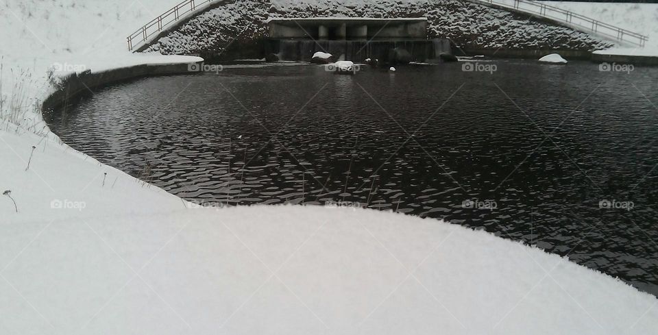 water lake and snow