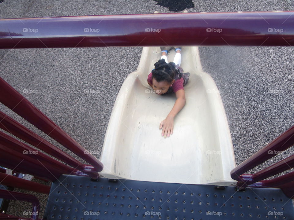 Going down the slide