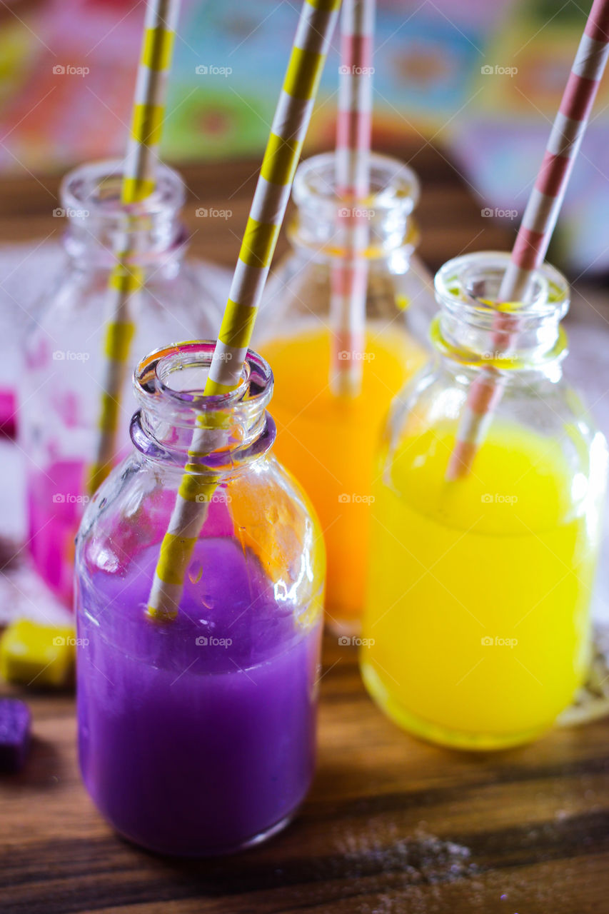 fresh fruit juice colorful