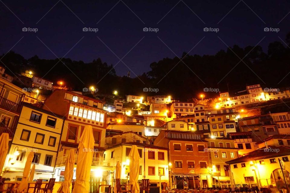 Night#town#houses#lights