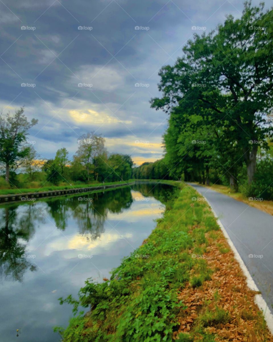 Clouds reflected in the water 