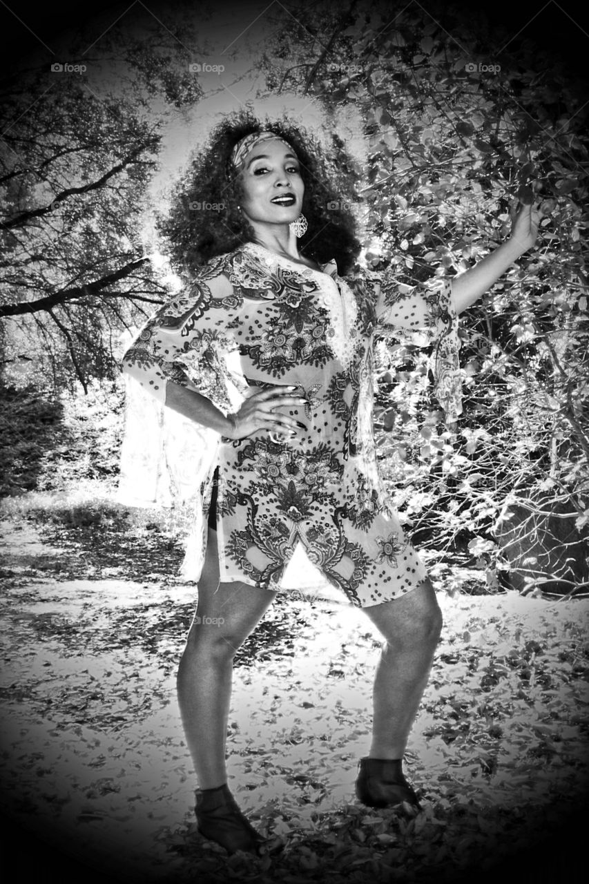 fashion model in black and white